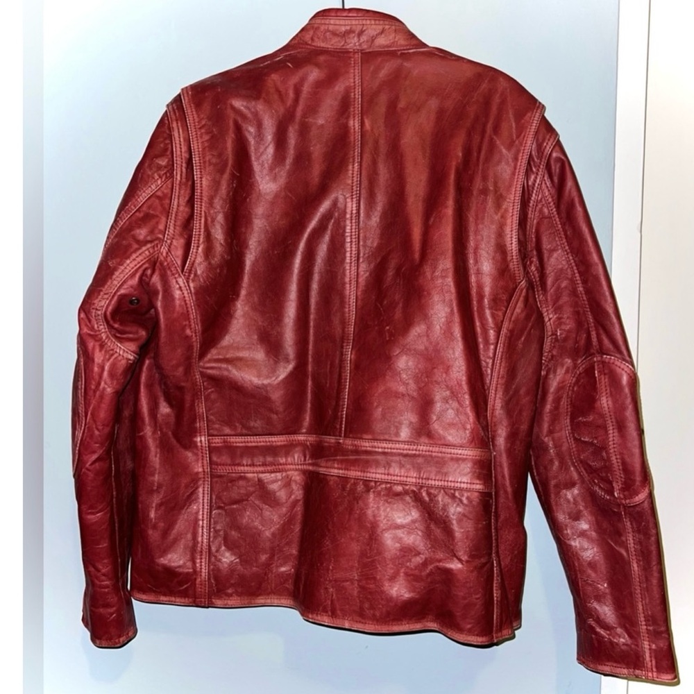 Men’s Red Andrew Marc Marc New York Leather Jacket - SIZE L - Picture 2 of 3